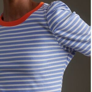 Maeve Puff Sleeve Striped Top
